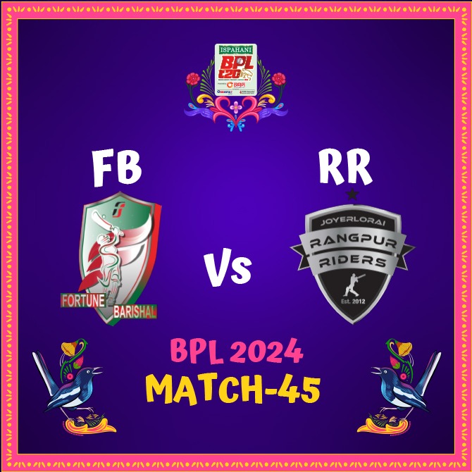 BPL T20 2024: Match 45 (2nd Qualifier) | Fortune Barishal vs Rangpur Riders